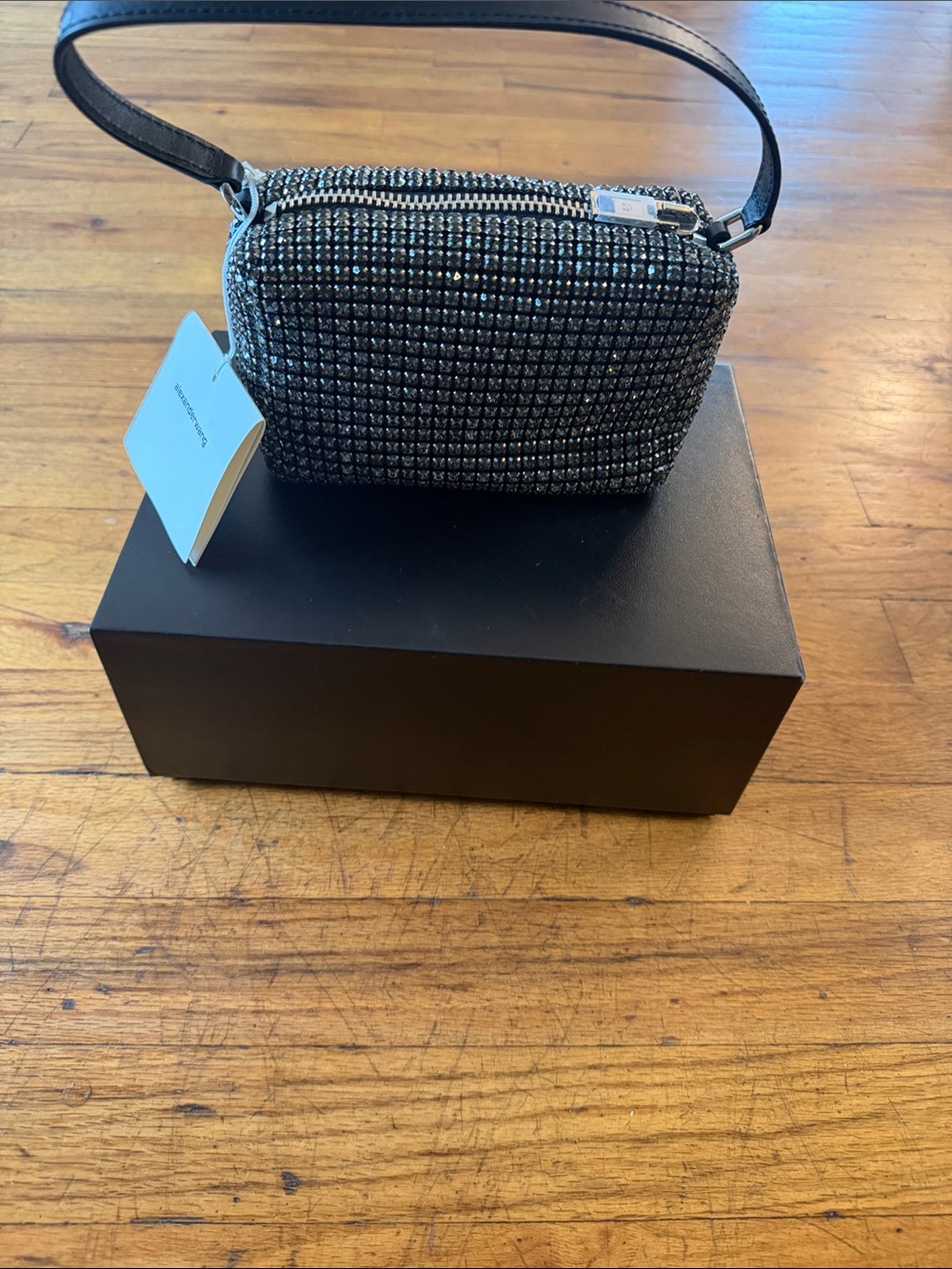 Alexander Wang Black Crystal-Embellished Mini Shoulder Bag